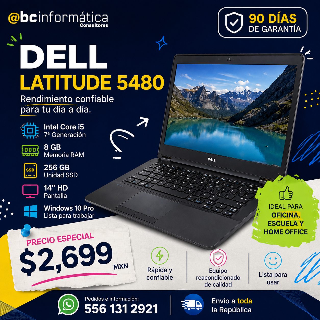 Laptop Dell Latitude 5480 i5 7ª Gen 8GB 256GB SSD