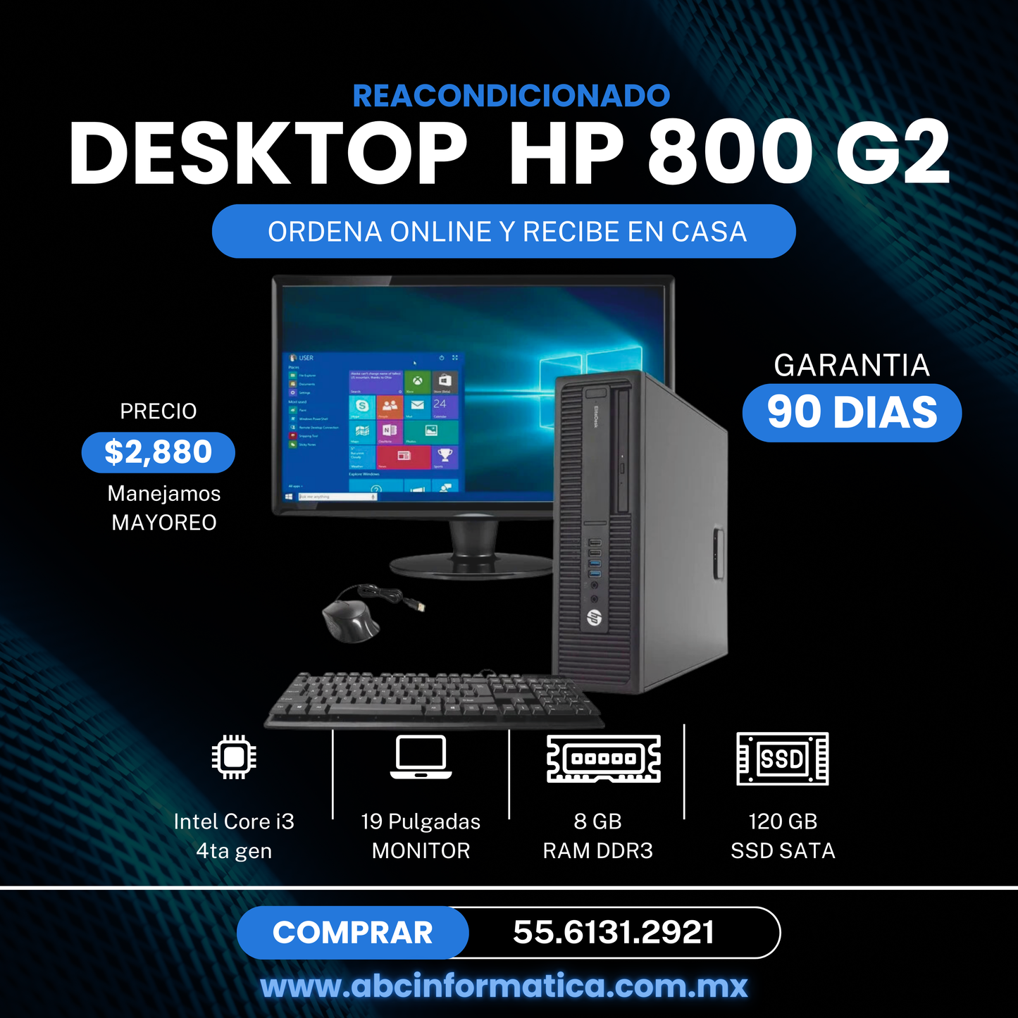 HP 800 G2 COMPUTADORA DE ESCRITORIO RECONDICIONADA