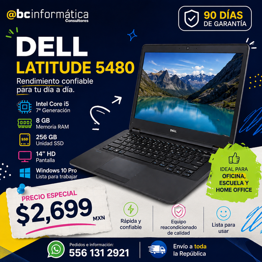 Laptop Dell Latitude 5480 i5 7ª Gen 8GB 256GB SSD