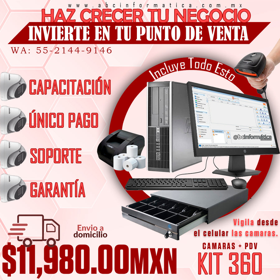 Kit 360: punto de venta + 4 cámaras de vigilancia