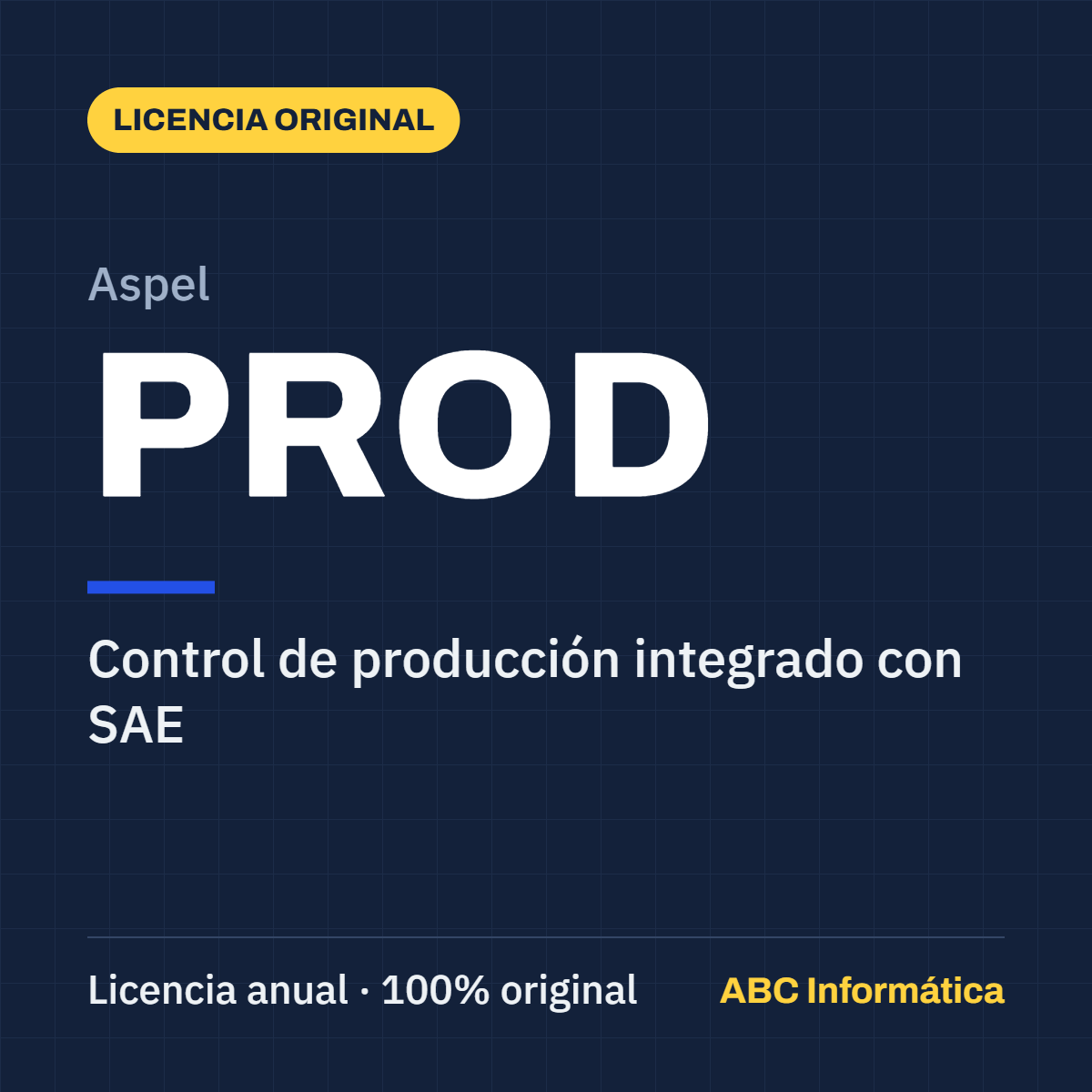 Aspel PROD licencia anual original, control de producción