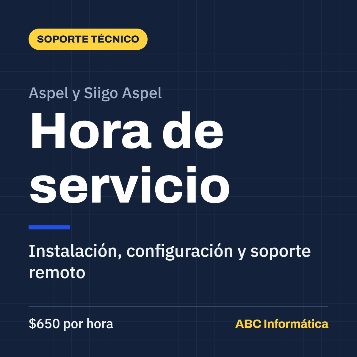 Hora de servicio Aspel: instalación, configuración y soporte remoto